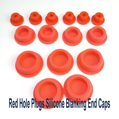 Cover Plugs Red Silicone Hole Cover Plugs Hollow Cover Cap Seal Plug Φ15~Φ48.5mm • £3.18
