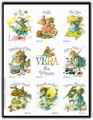 Vintage Hallmark 1995 Vera The Mouse - Friends Are Warm Thoughts Sticker Sheet • $13.44