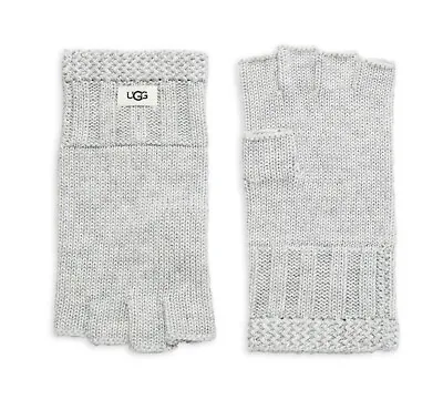 New Womens UGG Gray Wool Blend Fingerless Knit Gloves One Size • $29.99