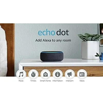 Echo Dot (3rd Gen) Smart Speaker With Alexa • $44.99
