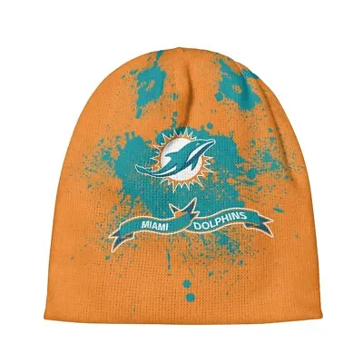 Miami Dolphins Winter Beanie Cap Unisex Baggy Warm Windproof Knitted Hat Gift • $14.24
