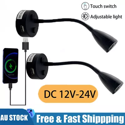 2x Touch Switch USB LED Spot Reading Light Camper Caravan Boat Interior Lamp 12V • $37.99