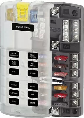 Blue Sea 5032 Blade Split Bus Fuse Block Dual Power Input Marine 4x4 4WD Caravan • $124.95