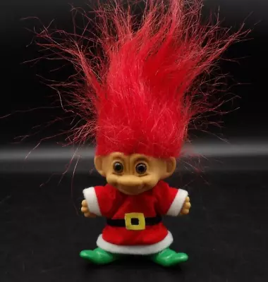 Russ Merry Little Troll Christmas Doll Nude 3  Red Hair No Scarf Holiday Elf • $3.40