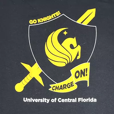UCF T-Shirt University Of Central Florida Knights Shield Charge On Black Size M • $16.99