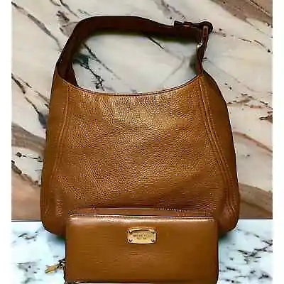 Michael Kors Fulton Large Hobo Shoulder Bag & Zip Around Continental Wallet  • $200