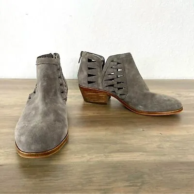 Vince Camuto Peera Graystone Verona Suede Cut Out Ankle Booties • $29