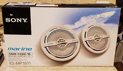 Sony XS-MP1611 Dual Cone Marine Stereo Speakers 140W 6.5  X 6.5  White XSMP1611 • $79.99