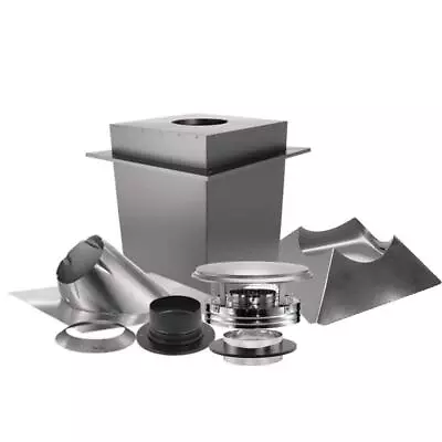 Triple-Wall Chimney Pipe Up Through The Ceiling Basic Install Kit 6 In X 17 In • $351.36