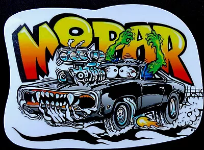 HOT ROD STICKER “MOPAR” 4” X 3” GLOSSY & BEAUTIFUL! • $2.85