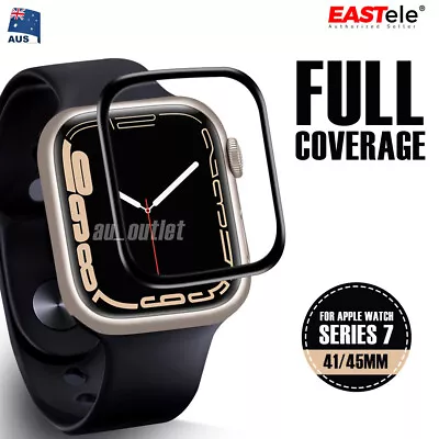 $5.49 • Buy For Apple Watch Series 7 41mm 45mm Full Coverage Tempered Glass Screen Protector