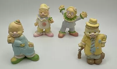 Lot Of 4 Circus Clown Figurines Vintage Enesco 2.5  Miniature Vinyl • $10