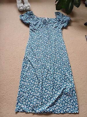 Pretty  Milkmaid Style Ditsy Floral Summer Midi Dress L 12 14 ? • £10