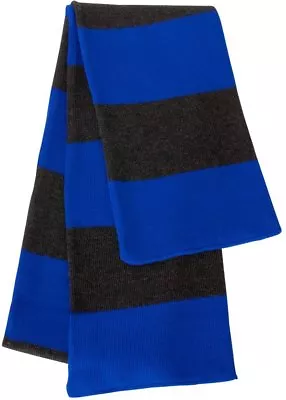 Sportsman - Rugby Striped Knit Scarf Royal Charcoal • $12.25