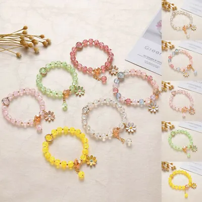 Lovely Daisy Crystal Charm Bracelet Girls Kids Children Jewellery +Gift Pouch • £3.22