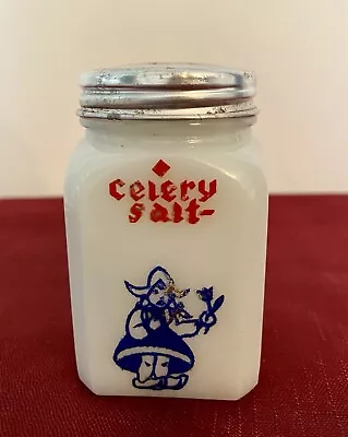 Vintage McGee Dutch Milk Glass Spice Jar Celery Salt With Lid Frank Tea & Spice • $9.50