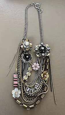 Juicy Couture Rhinestone Mixed Metal Flower Multi Strand & Tone Necklace • $20