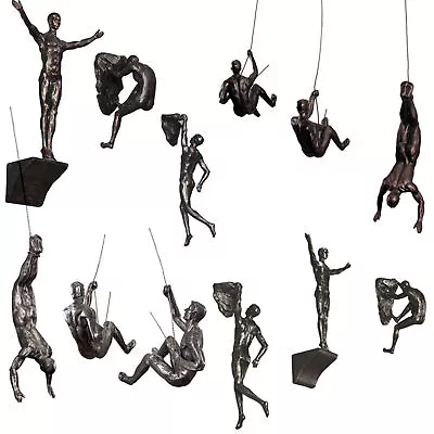 Creative Climbing Man Resin Wall Sculptures 3D Wall Art Decor • £13.39