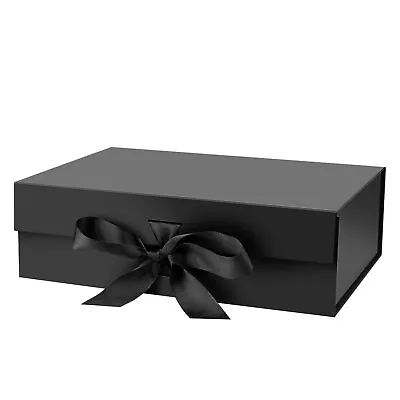 Gift Box Black 10.5X7.5X3.1 Inches Larger Capacity Magnetic Gift Decorative Box • $12.28