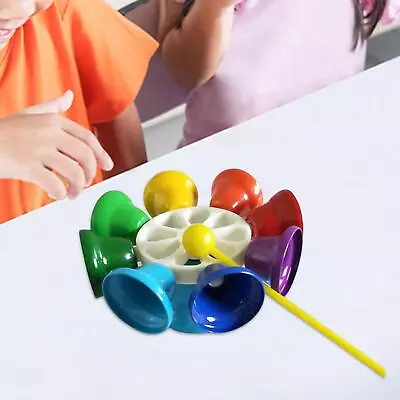 8 Note Hand Bell Toys Early Educational Colorful Rotation Bell Musical • £18.02