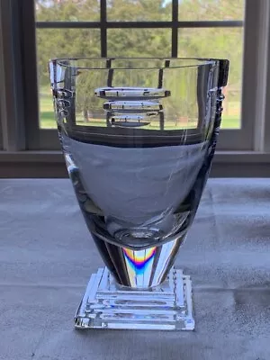 Waterford Crystal METROPOLITAN Vase 8” Art Deco Square Foot Modern Trophy • $59.99