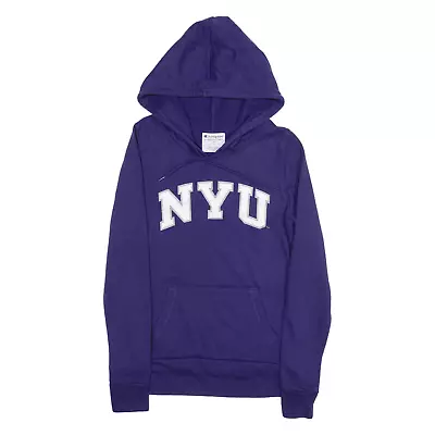CHAMPION New York University Womens Purple Hoodie USA S • £22.99