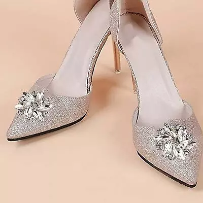 £7.06 • Buy 2Pcs Rhinestone Shoe Clips Crystal Shoe Buckle Jewelry Wedding Diamond Party