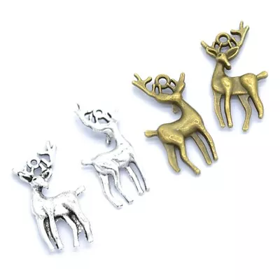 20pcs Antique Metal Elk Deer Pendant Accessory Christmas For DIY Jewelry • $5.47