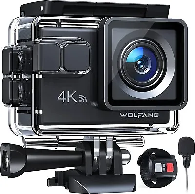£49.89 • Buy Action Camera 4K 20MP WOLFANG GA100, Waterproof 40M Underwater Camera, EIS