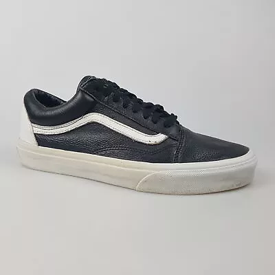 Men's VANS Old Skool Black Sz 8 US Black Leather Skate Unisex | 3+ Extra 10% Off • $45.49