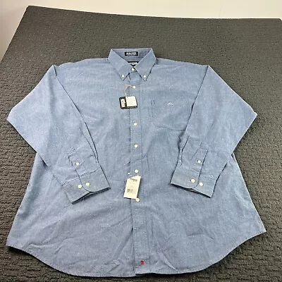 Resistol Rodeo Gear Shirt Mens XL Blue Chambray Western Cowboy NEW • $29.99