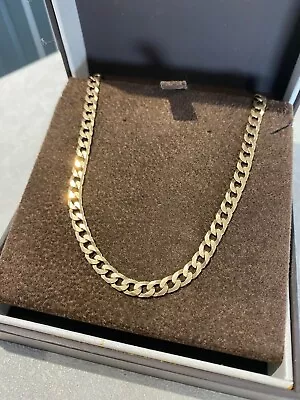 9ct Gold Flat Curb Chain Necklace Beautiful Necklace Great Condition  • £300