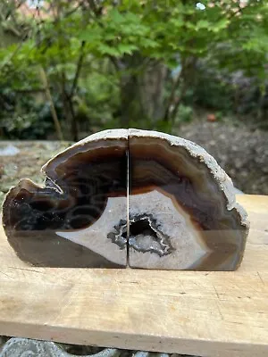 £79.99 • Buy Agate Bookends Large Heavy Natural Colour Pair AAA+ 2351g 2
