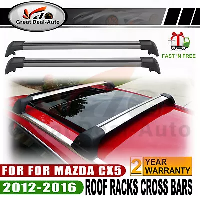 2x Silver New Aerodynamic Cross Bar / Roof Rack For MAZDA CX5 2012-2016 Lockable • $134.06