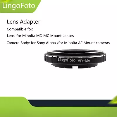 MD-MA Lens Adapter For Minolta MD Lens To For Sony Alpha For Minolta AF MA Mount • $18.99
