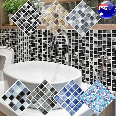 Mosaic Wall Floor Tile Stickers Vinyl Decal Decor Wallpaper Bathroom Kitchen DIY • $4.99