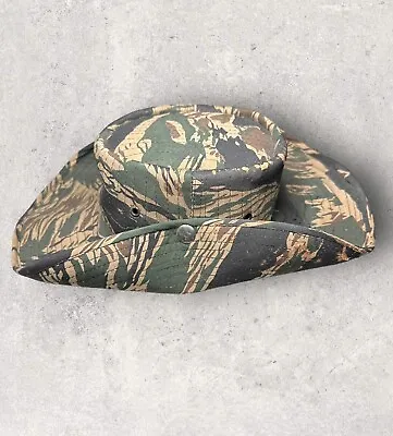 Original Vietnam War Tiger Stripes “Cowboy” Camo Bush Hat  Made In Taiwan - Cork • $79.96