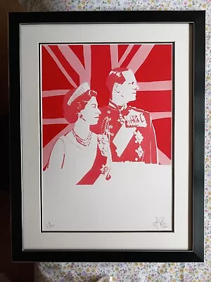 £146 • Buy PURE EVIL Signed Limited Edition Print ‘QUEEN ELIZABETH 11 AND PRINCE PHILIP’