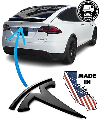 METAL MODEL X REAR  T  Badge Replacement (Matte Black) SAME DAY SHIPPING! • $36.21