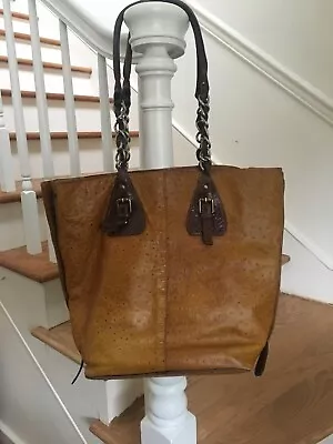 Marzia Leather Italian Shoulder Bag Ostrich Purse Handbag Tote Italy • $49.99