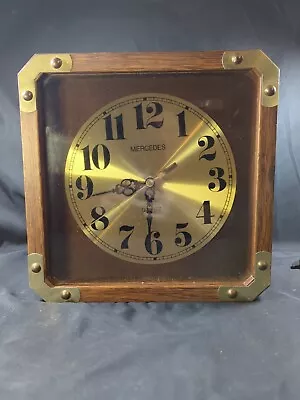 Mercedes Octagon Mantel Wall Wooden Quartz Clock 11  Needs Fixed Unique Rare • $25