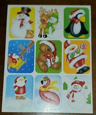 Vintage Eureka Christmas Stickers Seals Santa Teddy Bear Flamingo Snowman • $3