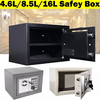 Security Safety Cash Box Money Bank Deposit Soild Steel With 2 Keys & PIN Code • £33.63