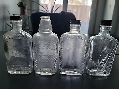 Vintage Lot Of 4 Glass Whiskey Bottles • $15