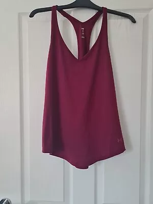 Womans Under Armour Rapsbery Coloured Tank Top. Sz- UK 14 (LARGE) • £19.99