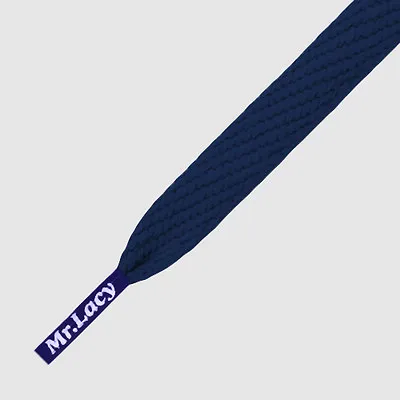 Shoelaces Flat Navy Mr Lacy Flatties High Quality Laces 130 Cm Long10 Mm • £9.48