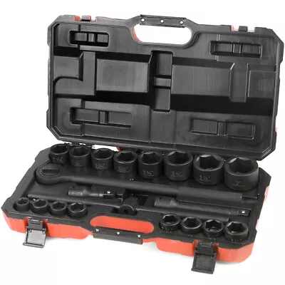 Stark USA 21PC 3/4 DR Inch Drive Tool Black Impact Ratchet Socket Set Standard • $129.95