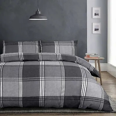 £13.95 • Buy Bedding Check Blue Stripes Duvet Cover Quilt Duvet Cover Set With Pillowcase 