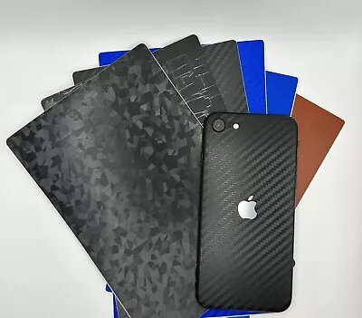 IPhone 8 IPhone SE 2 SE3 Back Cover Vinyl Skin [Carbon Fiber/Diamond/Blue Sand] • $9.99