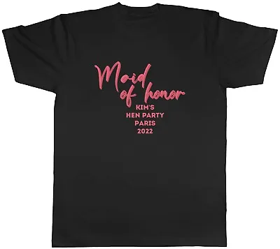 Personalised Maid Of Honor Hen Do Party Mens Unisex T-Shirt Tee Gift • $11.19